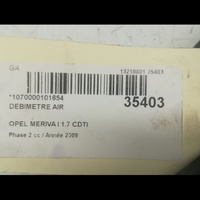 Debimetre air occasion OPEL MERIVA I Phase 2 01-2006->09-2010 1.7 CDTI 100ch 93178050 4