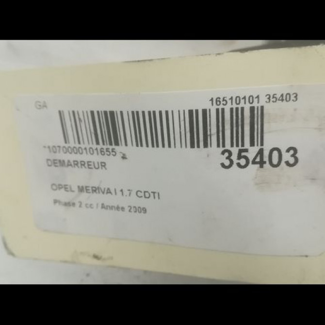 Démarreur occasion OPEL MERIVA I Phase 2 01-2006->09-2010 1.7 CDTI 100ch 97386062 5