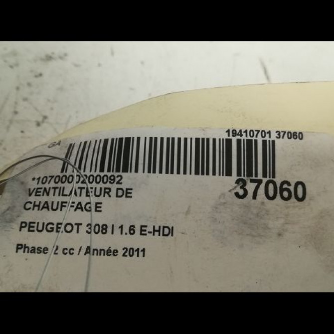 Ventilateur de chauffage occasion PEUGEOT 308 I Phase 2 04-2011->12-2014 1.6 E-HDI 112ch 6441CZ 3