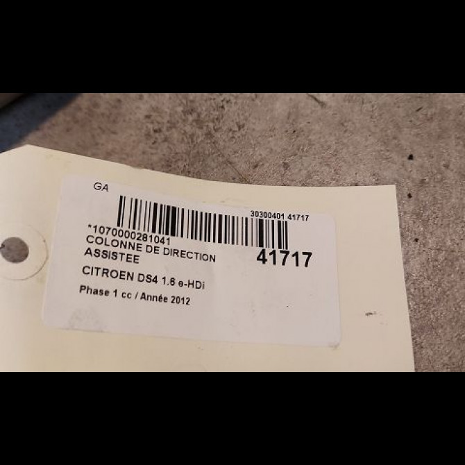 Colonne de direction non assistee occasion CITROEN DS4 Phase 1 01-2011->03-2016 1.6 e-HDi 110ch 4123GP 3