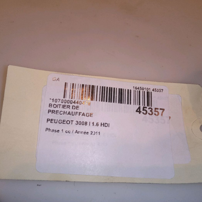 Boitier de préchauffage occasion PEUGEOT 3008 I Phase 1 04-2009->12-2013 1.6 HDI 112ch 9802424080 4
