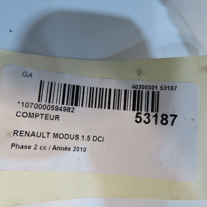Compteur occasion RENAULT MODUS Phase 2 01-2008->12-2012 1.5 DCI 90ch 8200668083 6