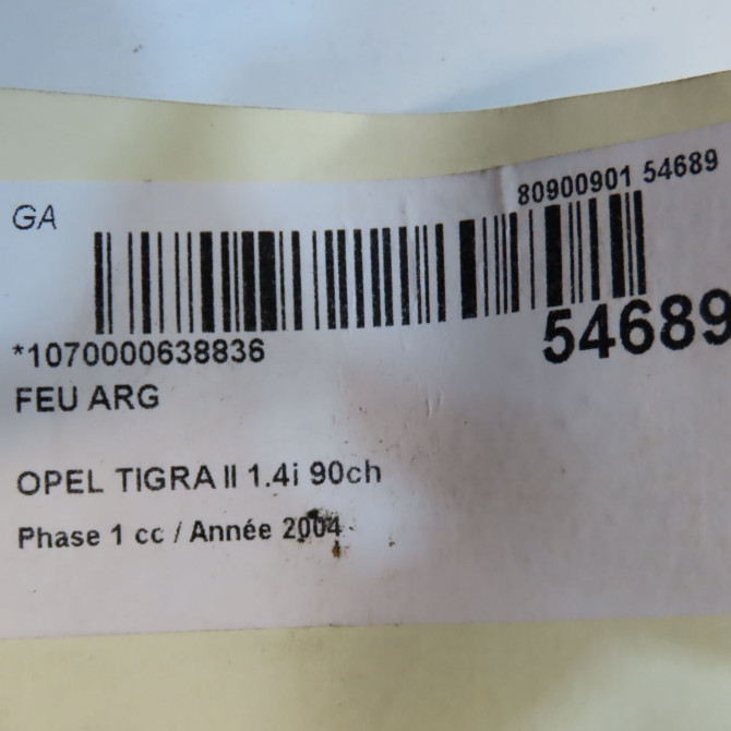 Feu arrière gauche occasion OPEL TIGRA II Phase 1 09-2004->... 1.4i 90ch 93164329 5