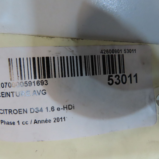 Ceinture avant gauche occasion CITROEN DS4 Phase 1 01-2011->03-2016 1.6 e-HDi 110ch 8975ZL 5