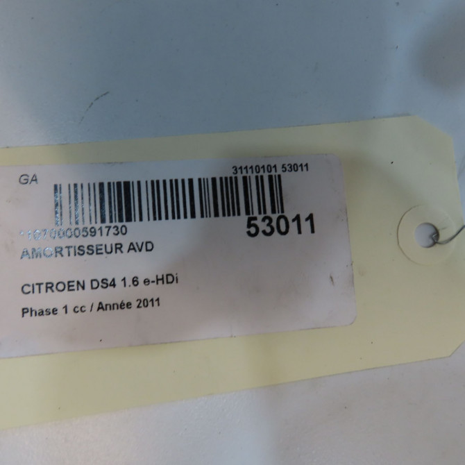 Amortisseur avant droit occasion CITROEN DS4 Phase 1 01-2011->03-2016 1.6 e-HDi 110ch 5208W8 5