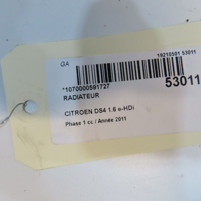 Radiateur occasion CITROEN DS4 Phase 1 01-2011->03-2016 1.6 e-HDi 110ch 1330W2 4