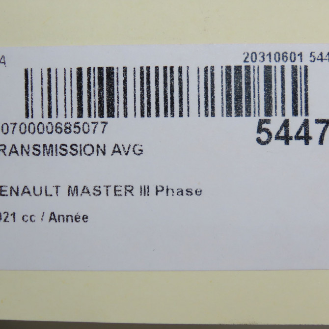 Transmission avant gauche occasion RENAULT MASTER III 391017007R 6