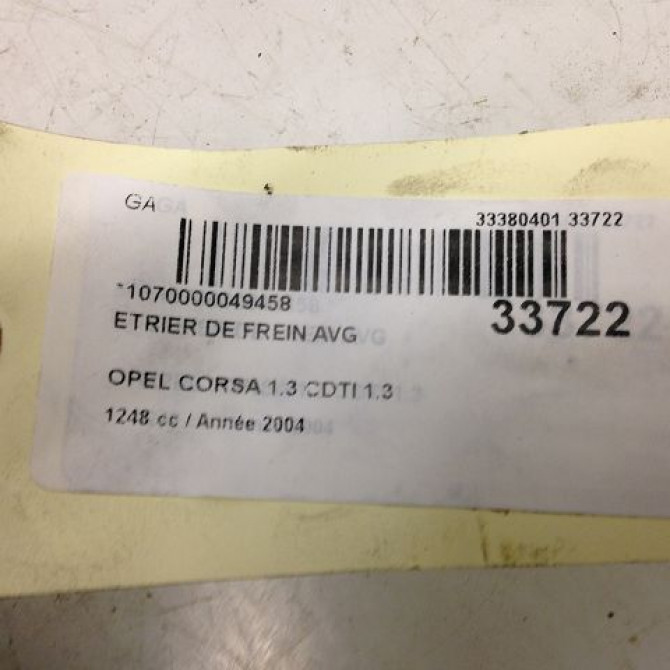 Etrier de frein avant gauche occasion OPEL CORSA III Phase 2 08-2003->09-2006 1.3 CDTI 9196051 4