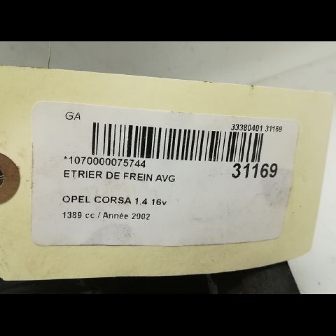 Etrier de frein avant gauche occasion OPEL CORSA III Phase 1 10-2000->08-2003 1.4i 16v 9196051 4