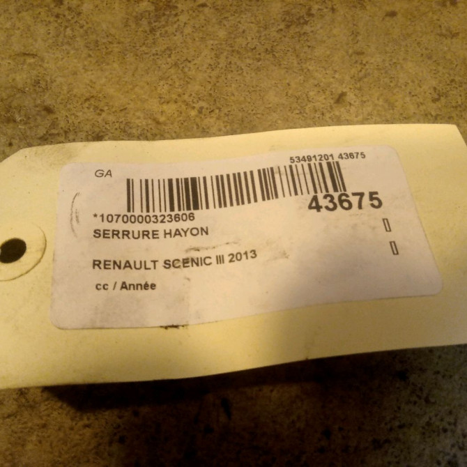 Serrure hayon occasion RENAULT SCENIC III 905039428R 3
