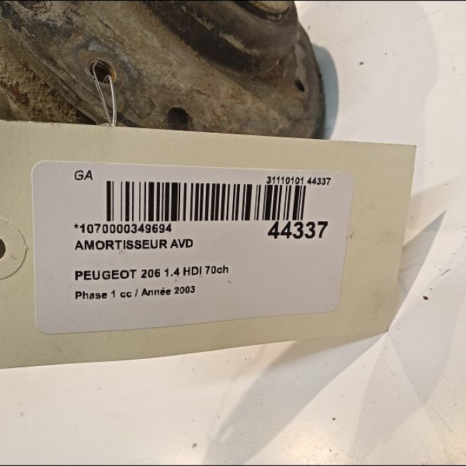 Amortisseur avant droit occasion PEUGEOT 206 Phase 1 09-1998->03-2009 1.4 HDI 70ch 5202LW 2