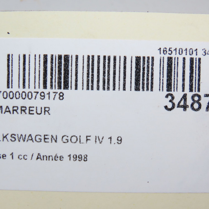Démarreur occasion VOLKSWAGEN GOLF IV GOLF IV Phase 1 1998-01-01->2005-06-30 1.9 TDI 130ch 2A911024DX 7