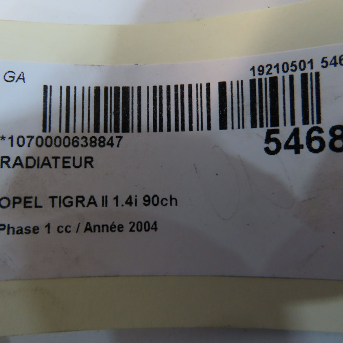Radiateur occasion OPEL TIGRA II Phase 1 09-2004->... 1.4i 90ch 95513834 4