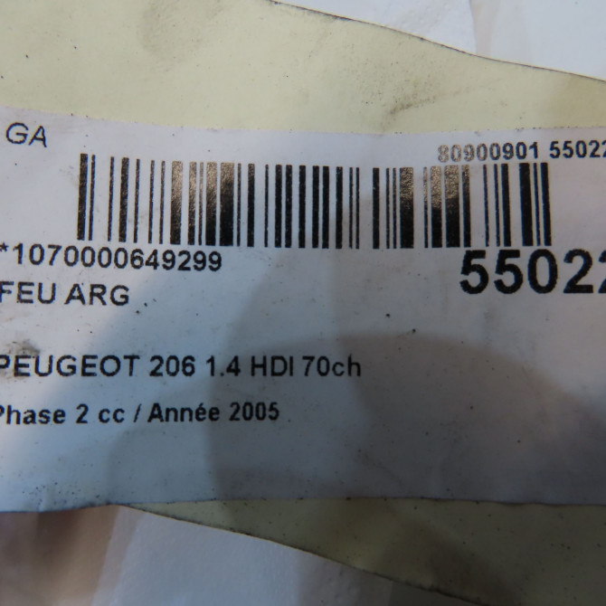 Feu arrière gauche occasion PEUGEOT 206 Phase 2 02-2003->02-2009 1.4 HDI 70ch 6350S0 5