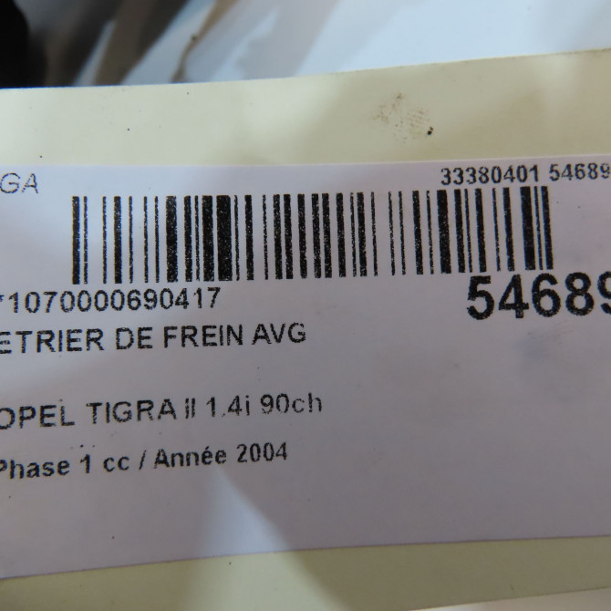 Etrier de frein avant gauche occasion OPEL TIGRA II Phase 1 09-2004->... 1.4i 90ch 9196051 4