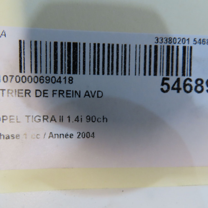 Etrier de frein avant droit occasion OPEL TIGRA II Phase 1 09-2004->... 1.4i 90ch 9196052 4