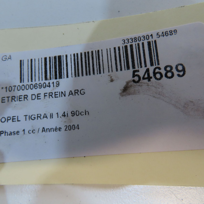 Etrier de frein arrière gauche occasion OPEL TIGRA II Phase 1 09-2004->... 1.4i 90ch 9200127 4