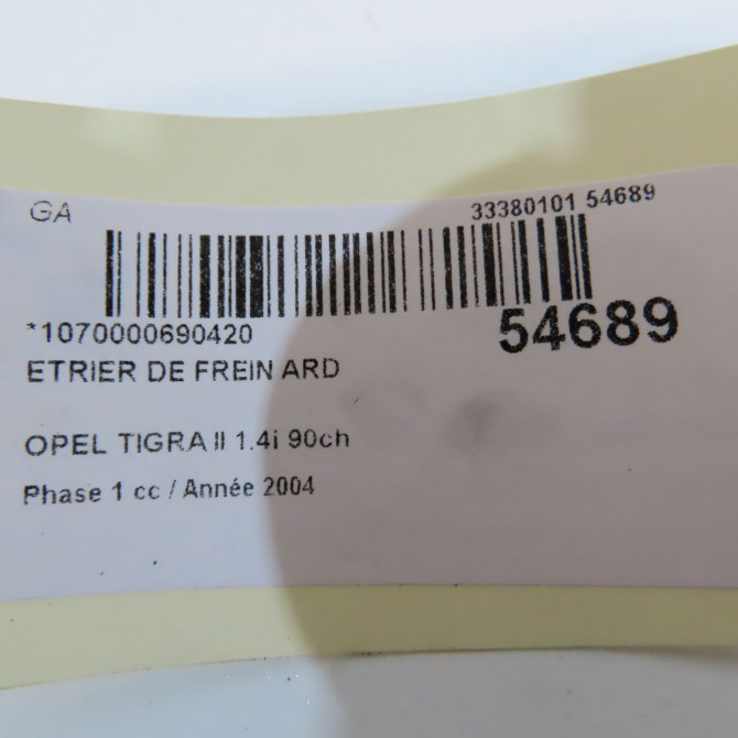 Etrier de frein arrière droit occasion OPEL TIGRA II Phase 1 09-2004->... 1.4i 90ch 9200128 4