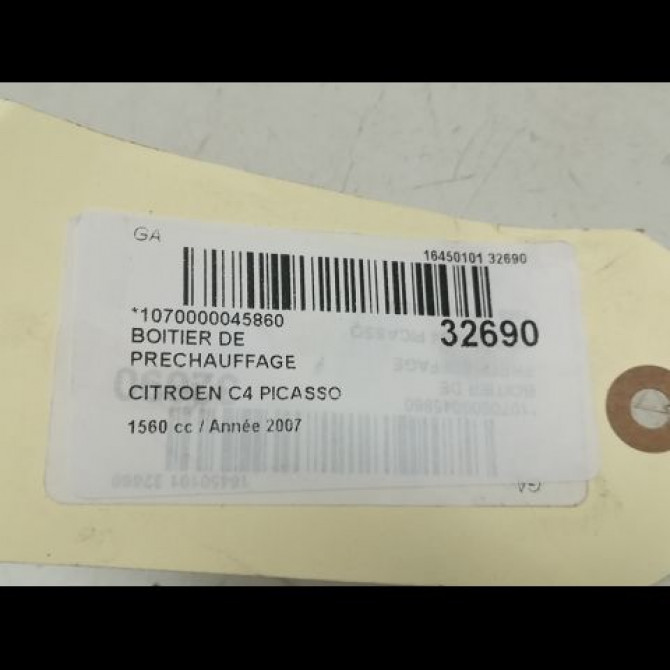 Boitier de préchauffage occasion CITROEN C4 PICASSO I Phase 1 01-2007->10-2013 1.6 HDi 16v 110ch 598140 5