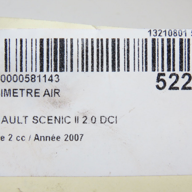 Debimetre air occasion RENAULT SCENIC II Phase 2 09-2006->04-2009 2.0 DCI 150ch 8200280065 6