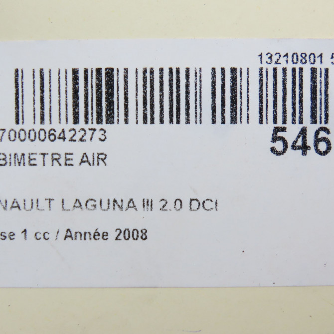 Debimetre air occasion RENAULT LAGUNA III Phase 1 10-2007->10-2010 2.0 DCI 130ch 8200280065 8