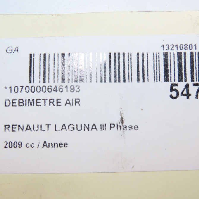 Debimetre air occasion RENAULT LAGUNA III Phase 1 COUPE 08-2008->03-2013 8200280065 7