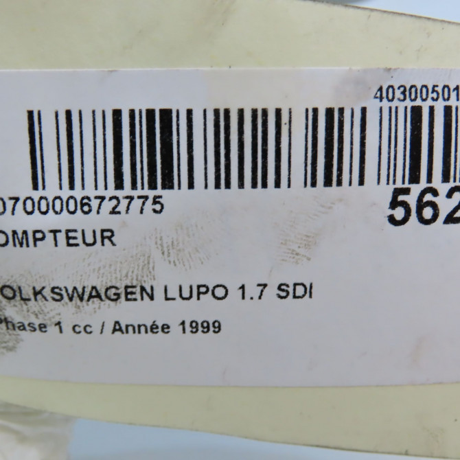 Compteur occasion VOLKSWAGEN LUPO Phase 1 10-1998->06-2005 1.7 SDI 6X0920801CX 6