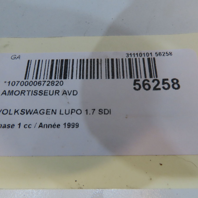 Amortisseur avant droit occasion VOLKSWAGEN LUPO Phase 1 10-1998->06-2005 1.7 SDI 6N0413031K 4