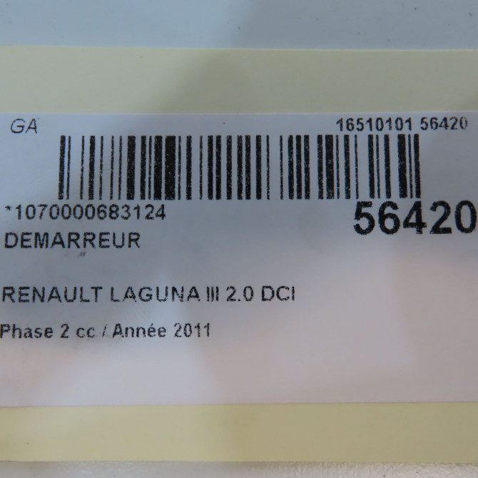 Démarreur occasion RENAULT LAGUNA III Phase 2 11-2010->03-2013 2.0 DCI 16v 130ch 233002654R 5