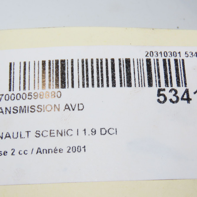 Transmission avant droite occasion RENAULT SCENIC I Phase 2 08-1999->06-2003 1.9 DCI 100ch 8200087859 5