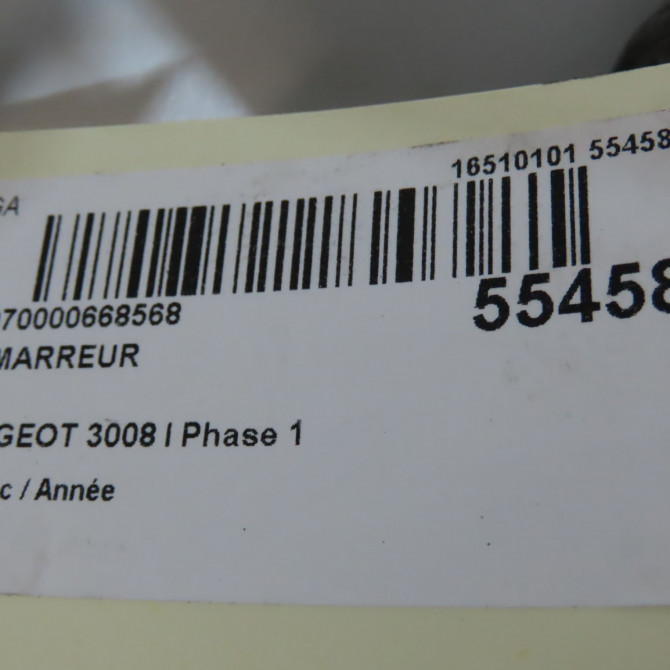 Démarreur occasion PEUGEOT 3008 I Phase 1 04-2009->12-2013 5802Z8 7