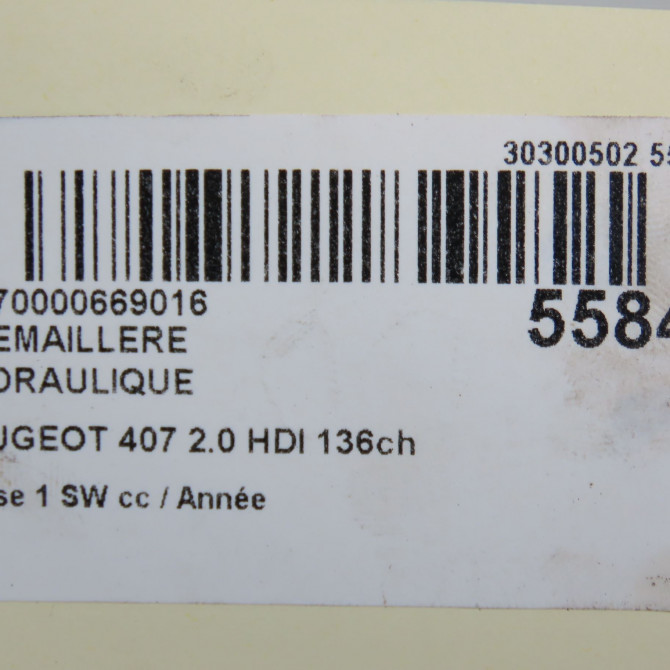 Cremaillere hydraulique occasion PEUGEOT 407 phase 1 SW 07-2004->07-2008 2.0 HDI 136ch 1617934780 7