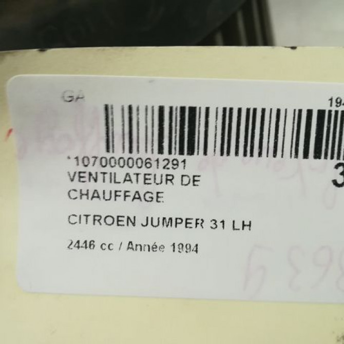 Ventilateur de chauffage occasion CITROEN JUMPER II Phase 1 02-2002->06-2006 6441S5 4
