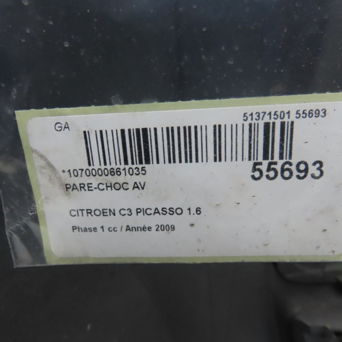 Pare-choc avant occasion CITROEN C3 PICASSO Phase 1 02-2009->08-2012 1.6 HDi 16v 110ch 7401RQ 5