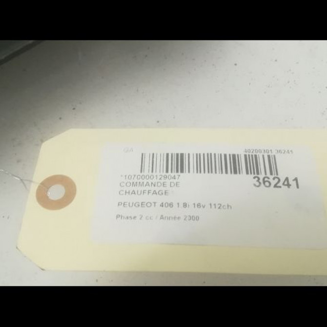 Commande de chauffage occasion PEUGEOT 406 Phase 2 04-1999->04-2004 1.8i 16v 112ch 3
