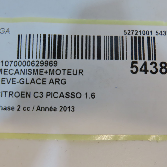 Mecanisme+moteur leve-glace arg occasion CITROEN C3 PICASSO Phase 2 09-2012->... 1.6 HDI 90ch 9802602280 6