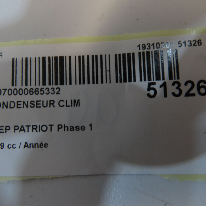 Condenseur clim occasion JEEP PATRIOT Phase 1 11-2007->12-2010 4