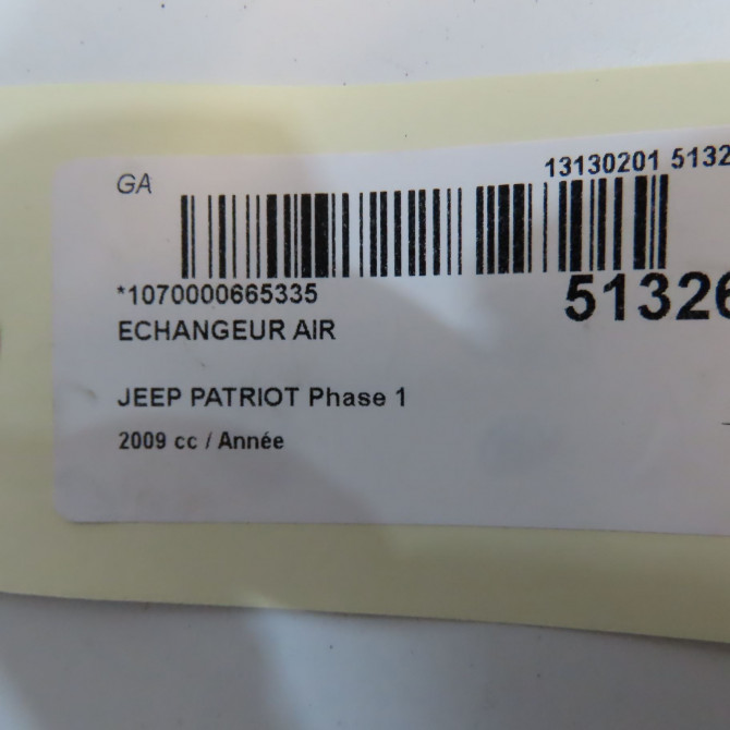 Echangeur air occasion JEEP PATRIOT Phase 1 11-2007->12-2010 5