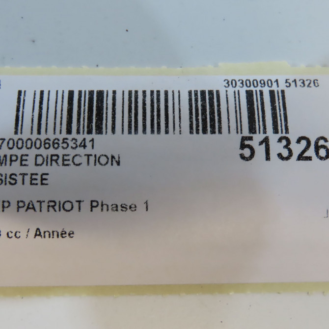 Pompe direction assistee occasion JEEP PATRIOT Phase 1 11-2007->12-2010 5