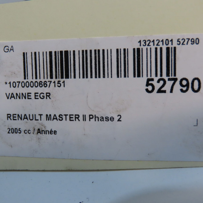 Vanne EGR occasion RENAULT MASTER II Phase 2 11-2003->10-2006 6