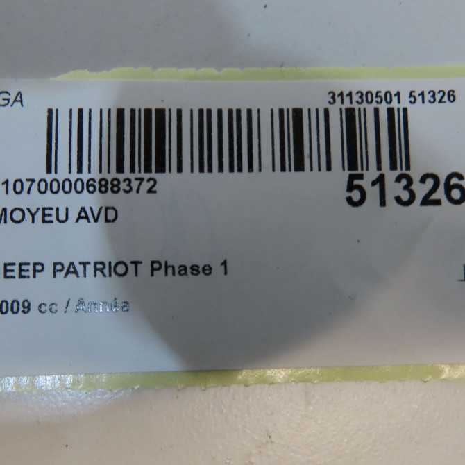 Moyeu avd occasion JEEP PATRIOT Phase 1 11-2007->12-2010 4