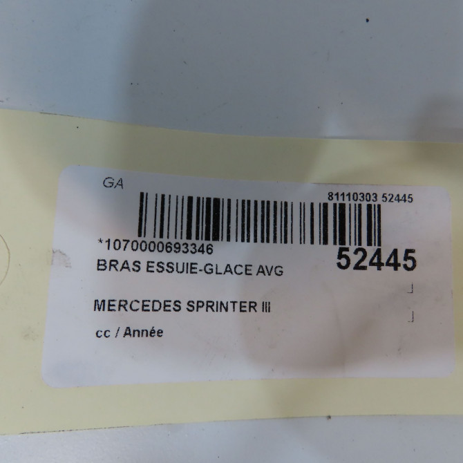 Bras essuie-glace avant gauche occasion MERCEDES 9108203200 5