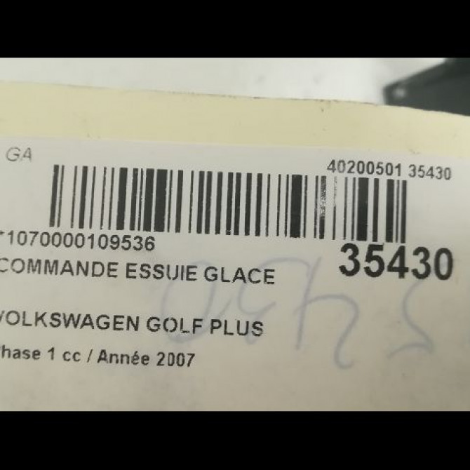 Commande essuie glace occasion VOLKSWAGEN GOLF PLUS Phase 1 03-2005->03-2009 1.9 TDI 105ch 1K0953519J9B9 3