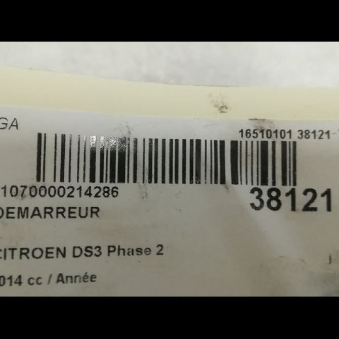 Démarreur occasion CITROEN DS3 Phase 2 06-2014->... 9688477380 4
