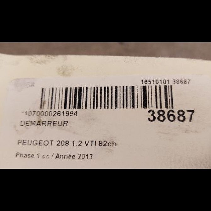 Démarreur occasion PEUGEOT 208 208 Phase 1 2012-03-01->2015-09-30 1.2 VTI 82ch 9688477380 4