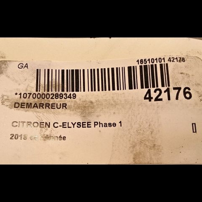 Démarreur occasion CITROEN C-ELYSEE Phase 1 06-2012->... 9688477380 4