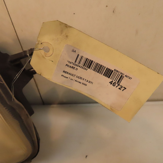 Phare droit occasion RENAULT CLIO II Phase 1 03-1998->06-2001 1.9 DTI 7701045175 3