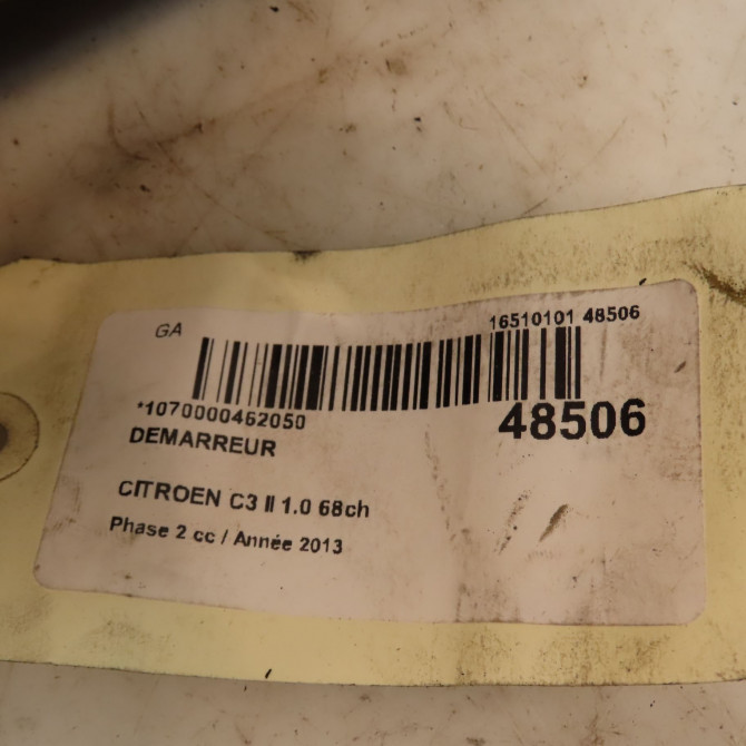 Démarreur occasion CITROEN C3 II Phase 2 03-2013->12-2016 1.0 68ch 9688477380 4
