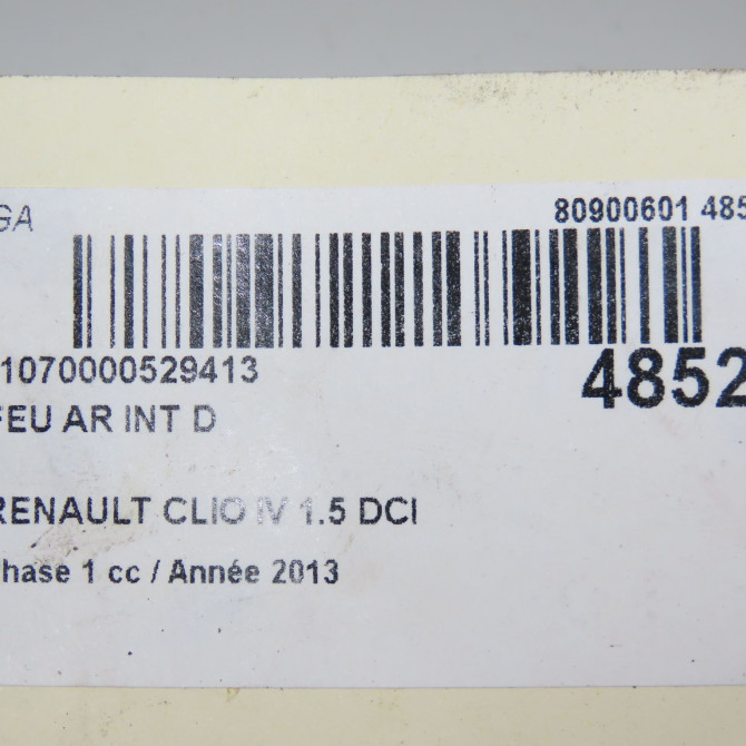 Feu arrière intérieur droit occasion RENAULT CLIO IV Phase 1 07-2012->... 1.5 DCI 75ch 265505796R 6