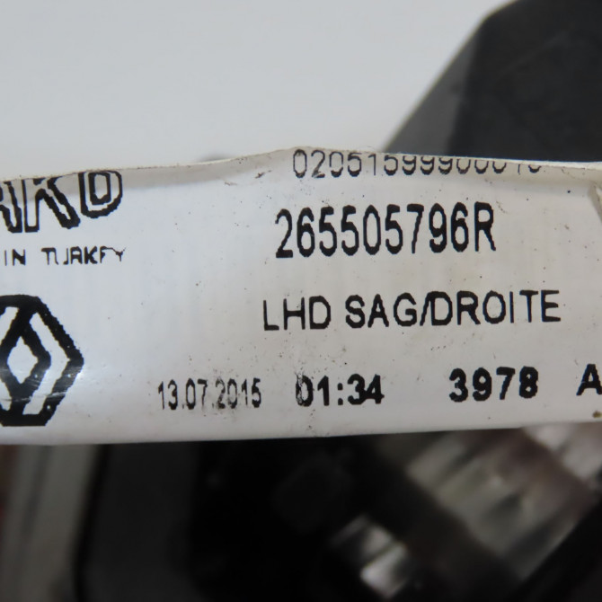 Feu arrière intérieur droit occasion RENAULT CLIO IV Phase 1 07-2012->... 1.5 DCI 75ch 265505796R 4